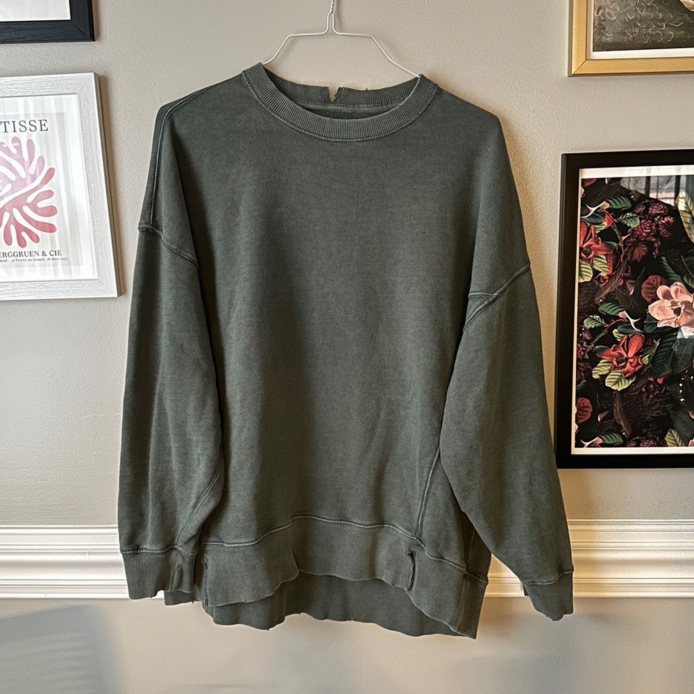 Aerie Olive Green Big Chill Sweatshirt